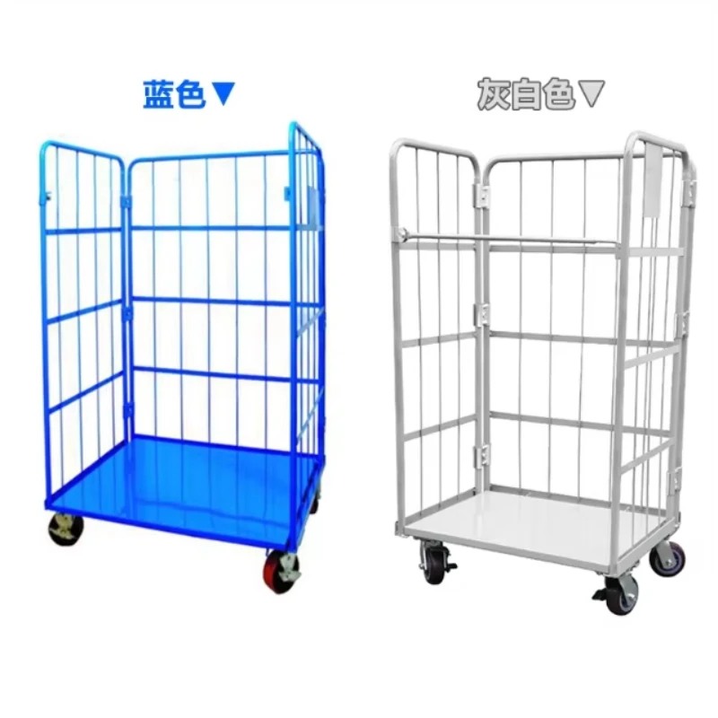 Warehouse logistics Metal container cage Industrial steel coil transportation trolley