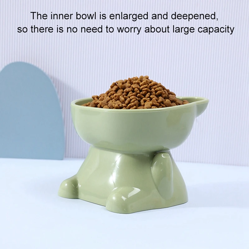 Cat Bowl High Foot Dog Bowl Neck Protector Pet Cat Food Water Bowls Anti-overturning Pet Feeding Cup Pet Feeder Supplies ﻿