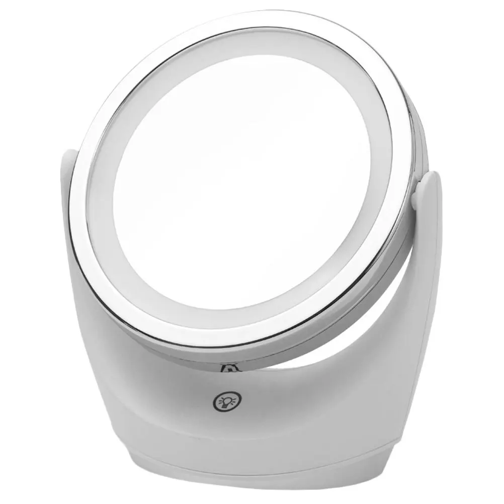 Espejo de maquillaje LED con atenuación y brillo ajustable, reflejo suave de HD, tocador de escritorio, espejo para dormitorio de mujer