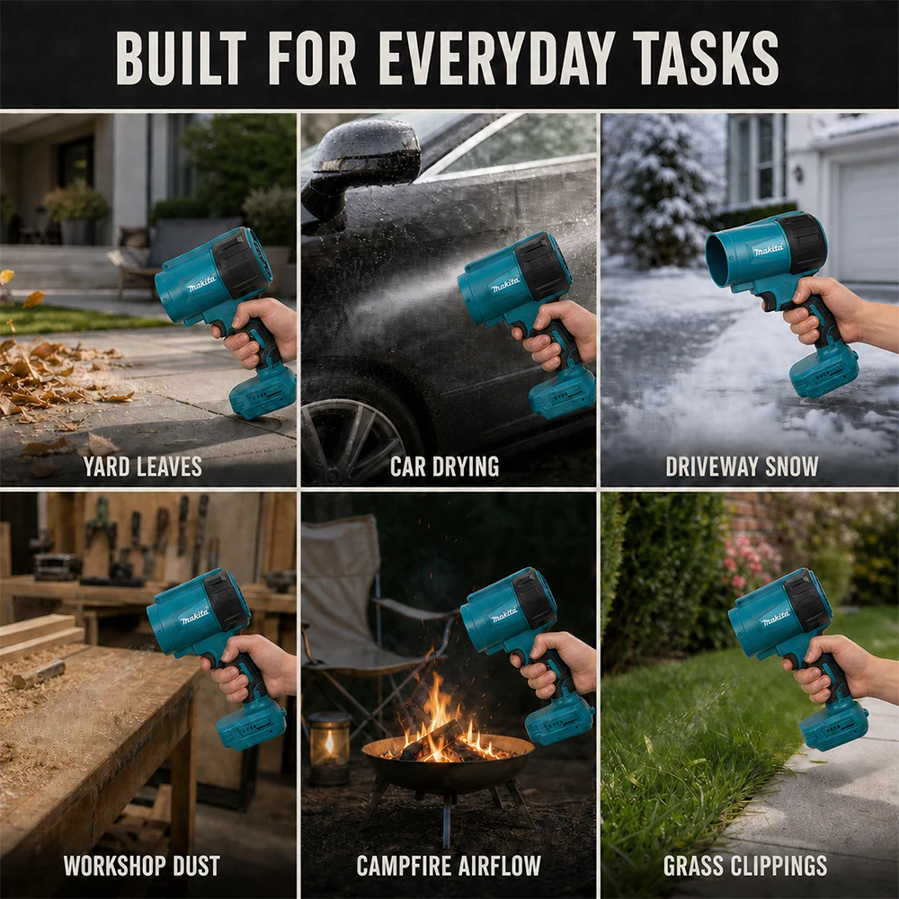 For Makita Portable Cordless Blower, 200m/s Airflow, Heavy Wind Blast, Hand Power Tool to Clear Dust, Bricks and Debris
