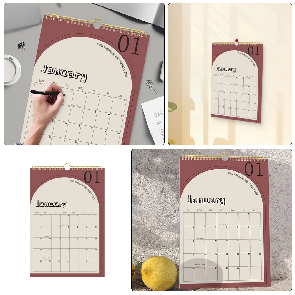 English Wall Calendar Monthly Cute Simple Schedule Planning Calender Paper Planner