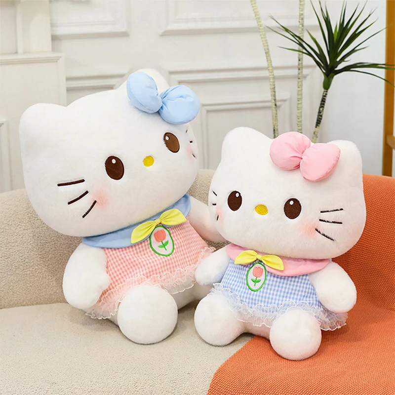 

Sanrio 50 см Kawaii плюшевая игрушка кукла милое мультяшное платье с розой KT Cat Hello Kitty детский подарок на день рождения и Рождество для детей