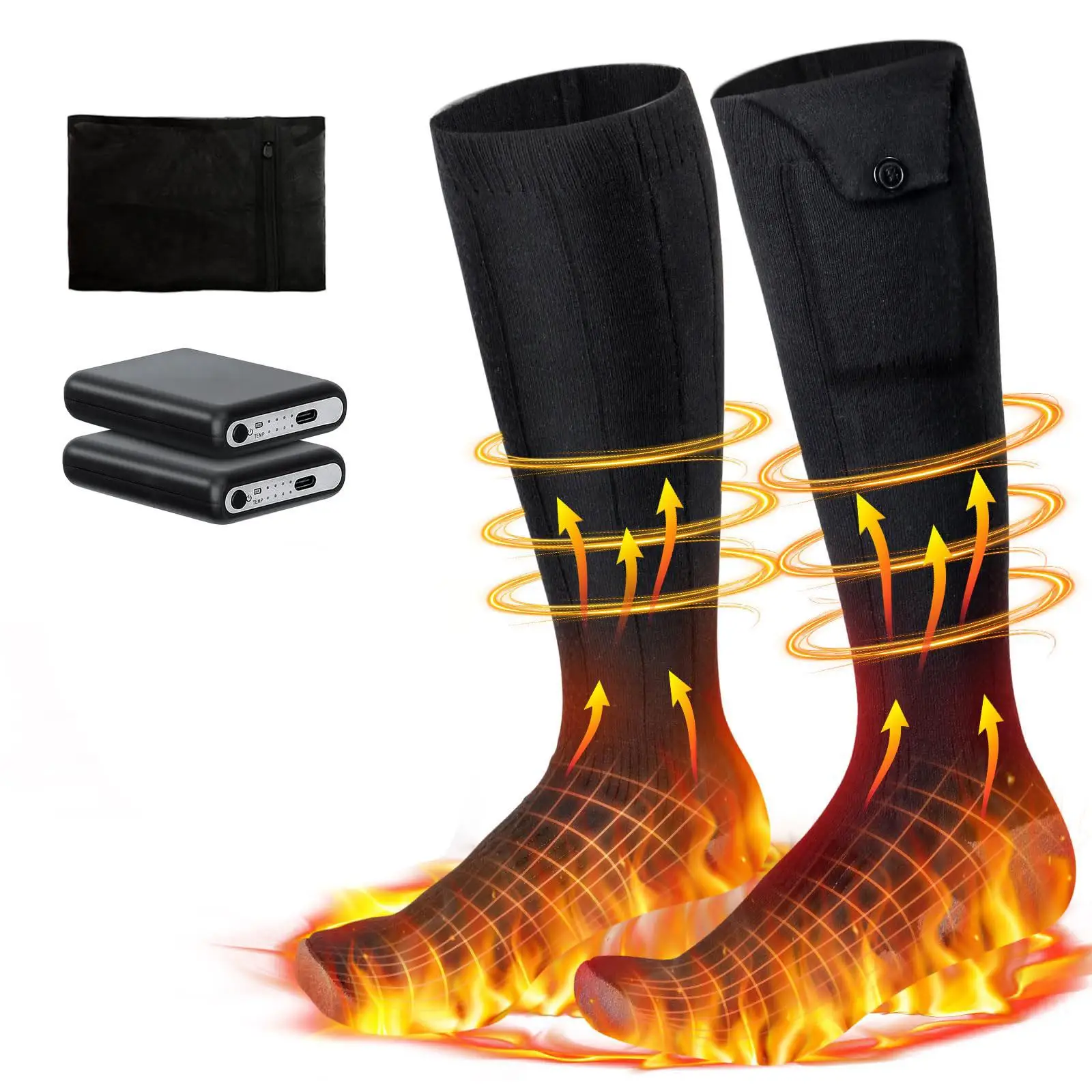 

Heated Socks Stockings Comfortable 4 Modes Winter Warm Socks Long Heated Socks