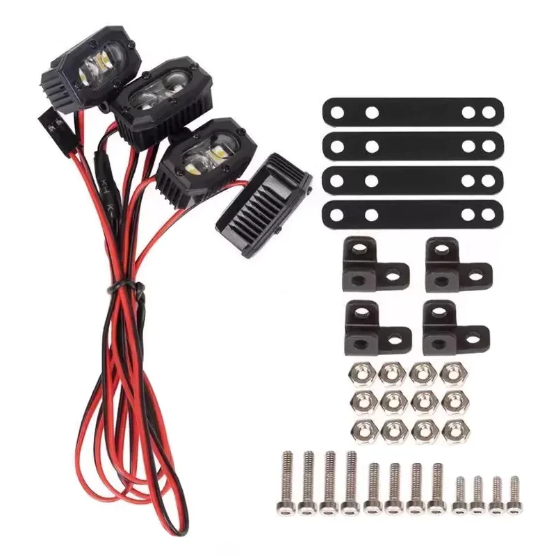 

1/10 RC Crawler Car LED Lights Bumper Headlight Spotlight For Axial Traxxas TRX4 TRX6 SCX10 90046 Wraith VS4-10 Redcat