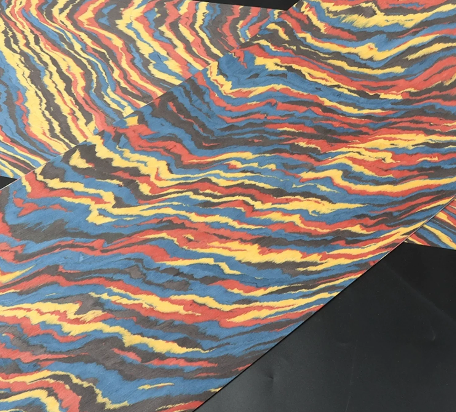 L:2.5meters Width:300mm Thick:0.3mm  Colorful Rhyme wood veneer sheets Handmade veneer Decoration Skateboard graffiti DIY veneer