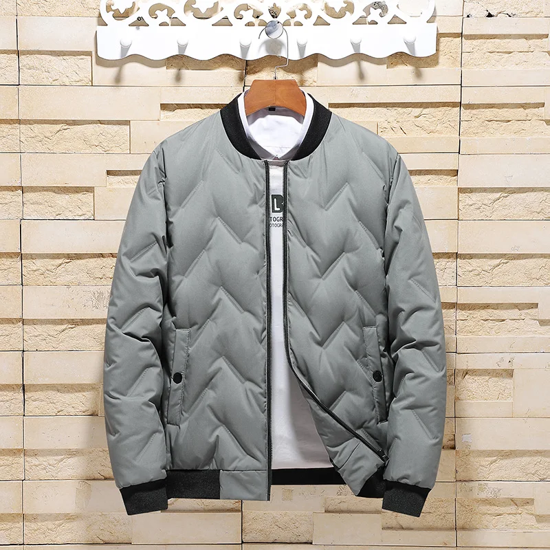 الرجال الشتاء الأبيض بطة أسفل سترة دافئة سميكة الوقوف طوق يندبروف سترات منفوخة الرجال عالية الجودة أسفل معطف الذكور سترة واقية