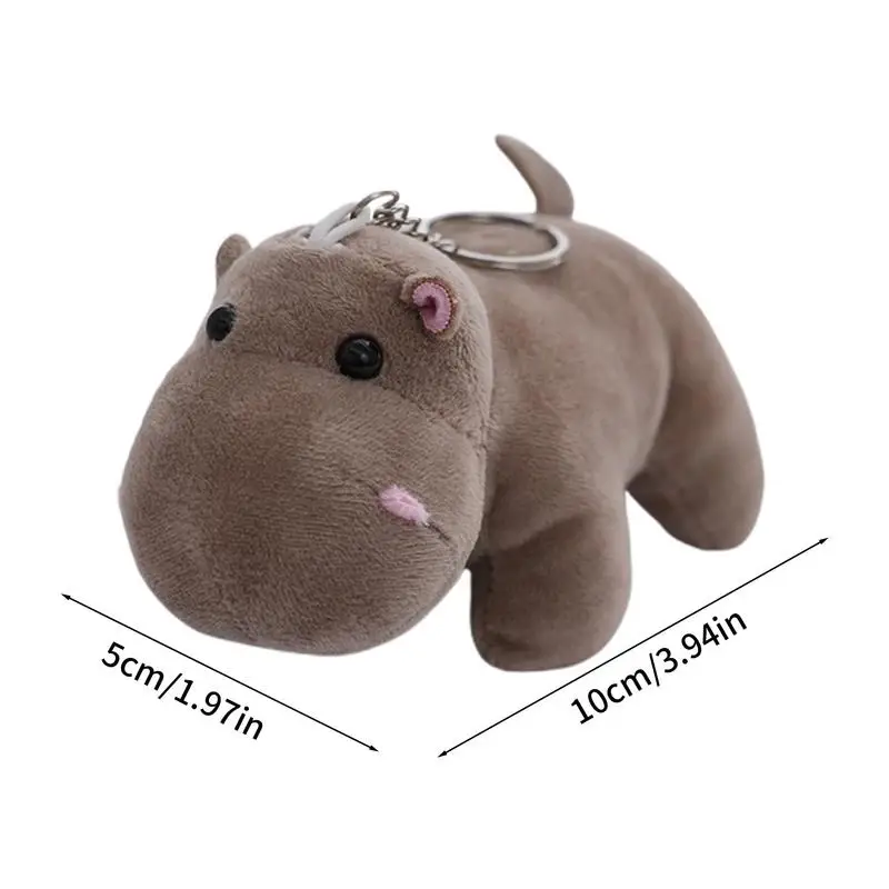 Portachiavi con animali di peluche Ciondolo in peluche Portachiavi con simpatico ippopotamo Portachiavi con ciondolo per zaino Portachiavi con animali di peluche per Natale