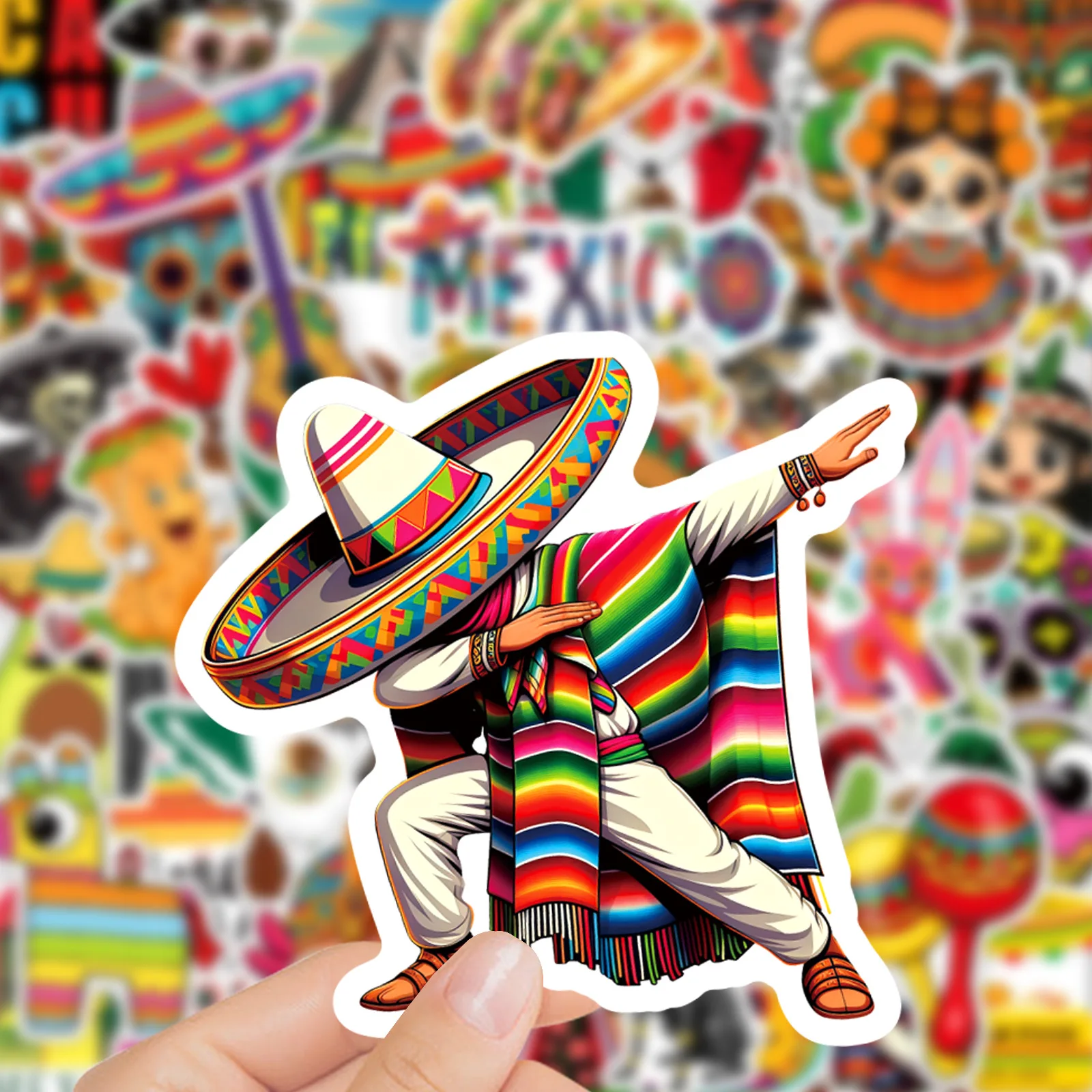 50 pçs bmexican grill tema adesivos criatividade dos desenhos animados graffiti decoração diy notebook mala guitarra geladeira brinquedos decalques