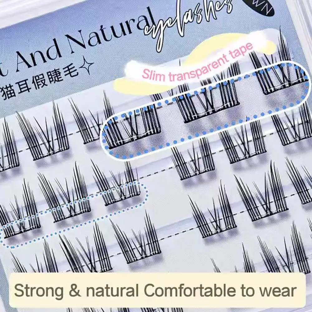 Glue-free False Eyelashes for Beginners Lazy Self-adhesive Animal Series Natural Soft Cartoon Fake Eyelash Single Cluster Lashes