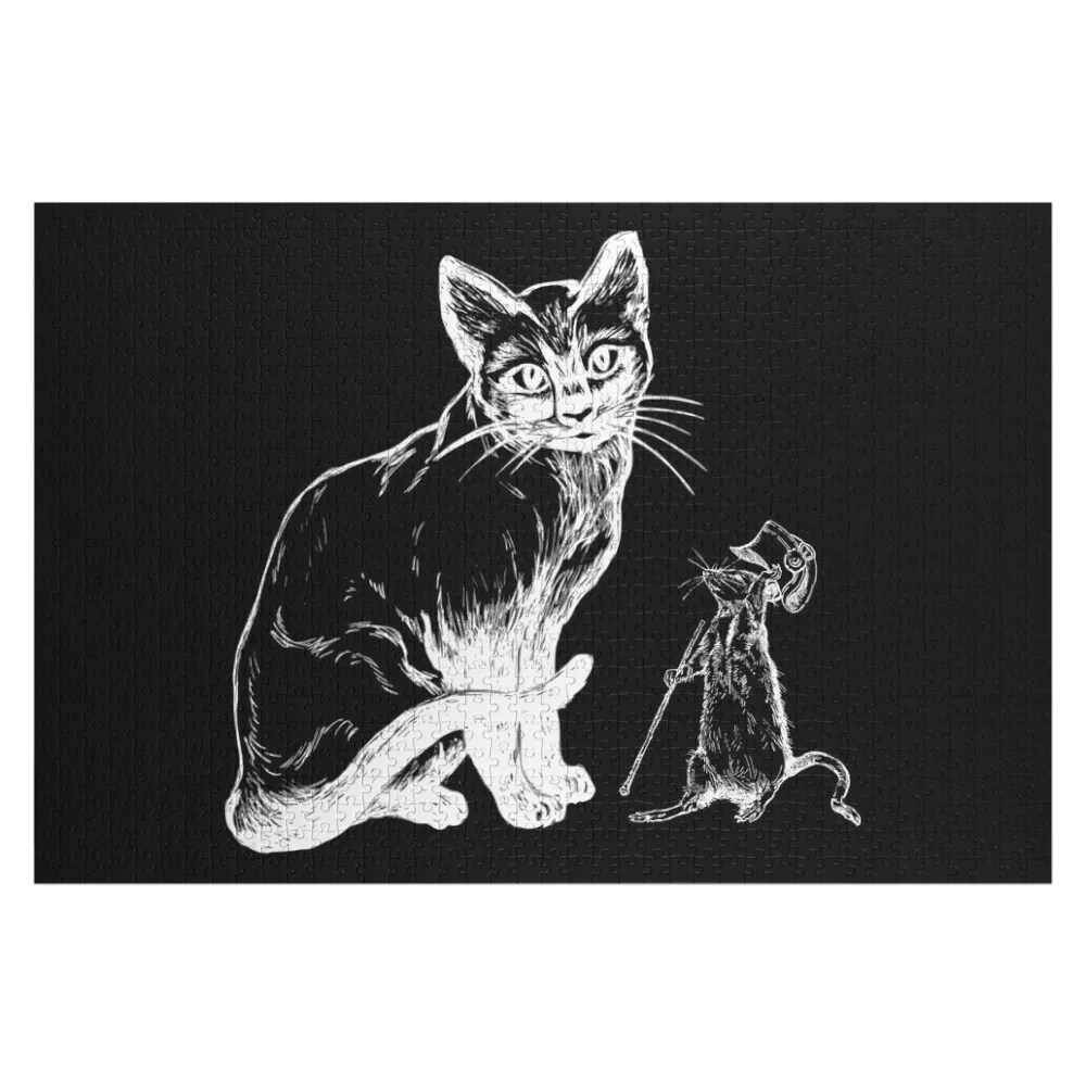 Fun Mouse With A Hat And A Cat Jigsaw Puzzle Toddler Toys Personalized Gift Photo Puzzle