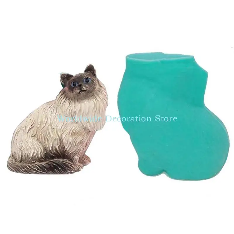 Q39B Dog for Cat Handmade Silicone Mold Plaster Soap Fondant Mould