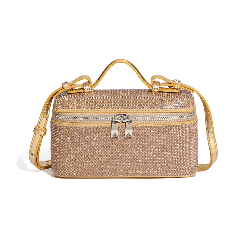 Women's Top Handle Handbags Rhinestone Clutch Evening Bags Shoulder Box Bag Trendy Crossbody Bag Party Prom Wedding Cocktail