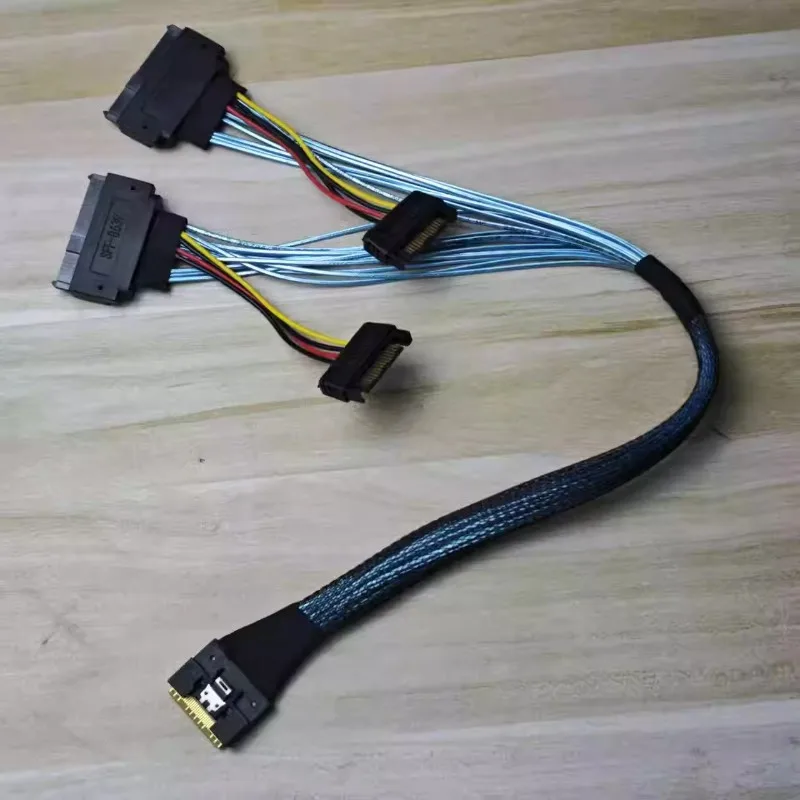 Slim SAS SFF-8654 8i To NVMe U.2 U2 SFF-8639 Hard Drive Data Cable for Tai'an Gigabyte Motherboards