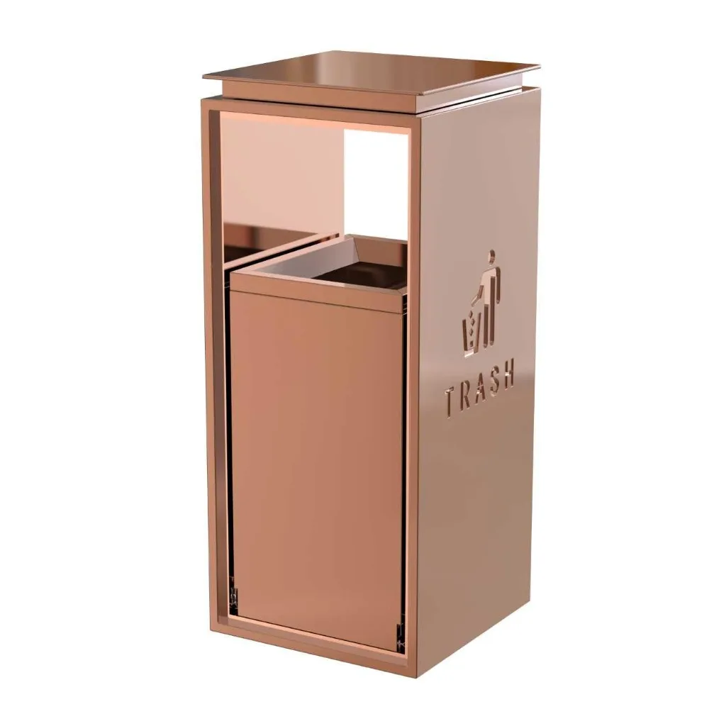 

Stainless Steel 42L Heavy-Duty Trash Can with Lid and Liner, Suitable for Indoor and Outdoor Use, Fingerprint-Resistant Waste Co