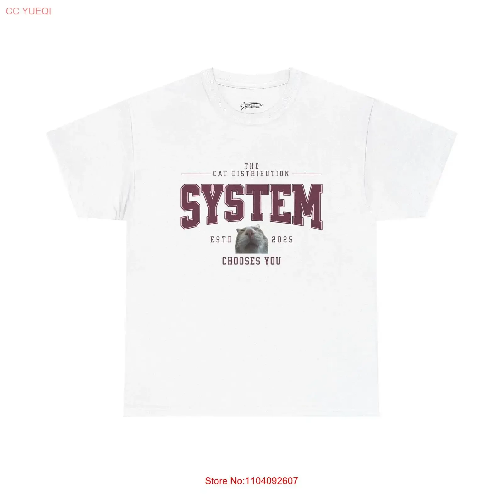 Harvard The Cat Distribution System Chooses You Meme T Shirt Funny Unhinged Internet vintage Washed Versatile streetwear