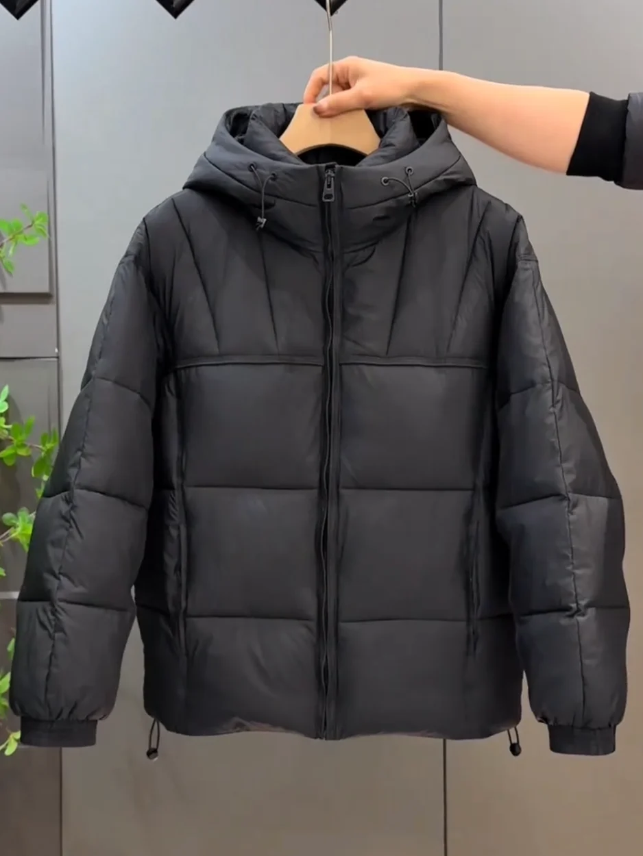 

Men's Winter Faion Puffer Lightweight Warm Hooded Cotton Jaet Iron-Free Windproof Loose Casual Bread Coat Outerwear