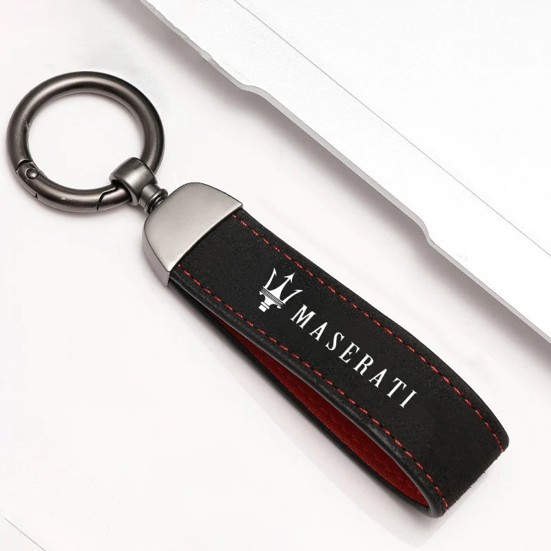 Sudue-anillos de cadena para llaves de coche, de cuero, soporte de hebilla para Maserati Quattroporte Spyder Levante Coupe GranTurismo, accesorios para automóviles