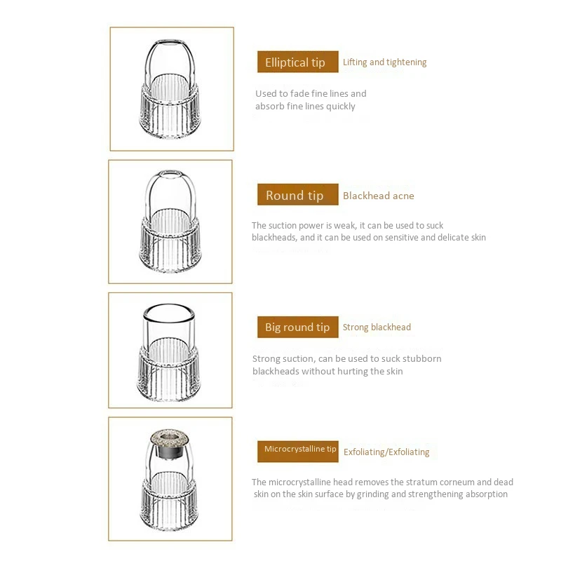 Blackhead Remover Vacuum Suction Face Pimple Acne Comedone Extractor Facial Pores Cleaner Skin Care Tools