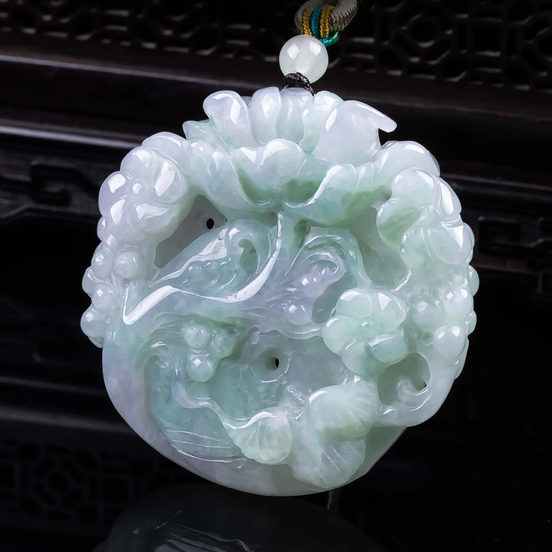 

Natural Myanmar Jadeite Lotus Pendant Necklace Talismans Charm Fashion Real Jade Vintage Luxury Gemstone Gifts for Women