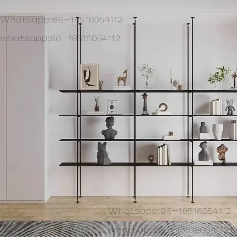 Customized wrought iron through top partition rack minimalist bookshelf display living room entrance baffle floor simple display