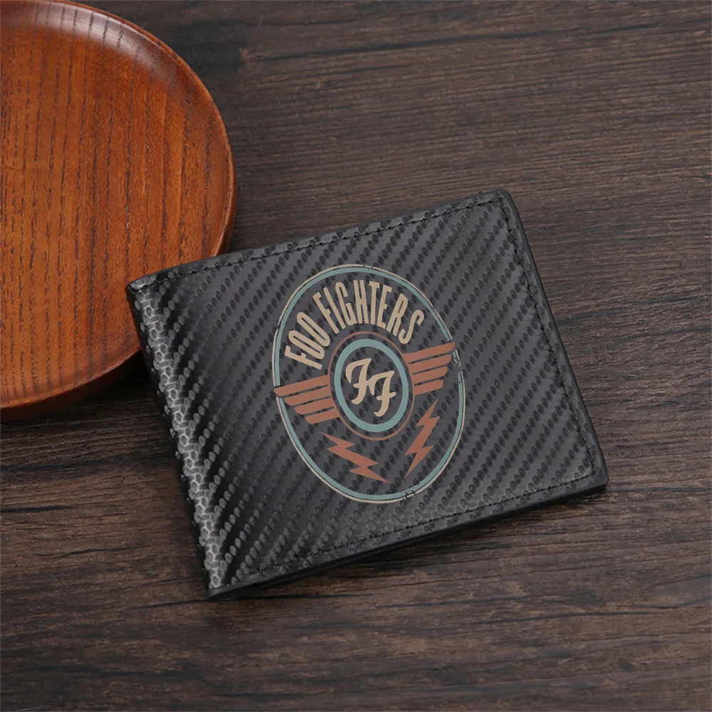 Band logo circle wings bolt design Men's Wallets Simple Business Modern Stylish Printing Design Gifts For Father Boyfriend Chris