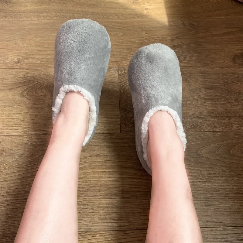 Winter Non Slip Grip Slippers Men Plus Size Indoor Fuzzy House Male Soft Comfy Fluffy Warm Plush Lazy Home black Floor Shoes