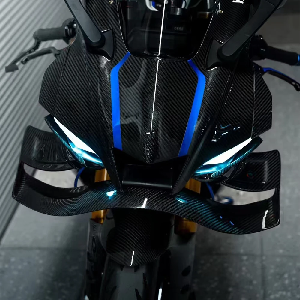 For YAMAHA YZF R1 R1M 2020-2024 Motorcycle Downforce Winglet Aerodynamic Wing Front Spoiler Kit New Accessories Front Spoiler