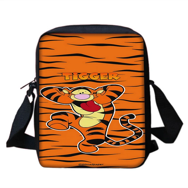 Bolso de hombro con estampado de Winnie the Pooh Tigger para niños y niñas, bolsa de mensajero informal para niños, bolsa para teléfono para hombres y mujeres, bolsa de compras