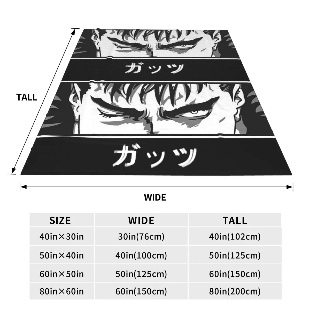 Japanese Anime Berserk Logo Blankets Flannel Sofa Throw Blanket Multi-function for Home Bedroom Office Throws Bedspread Quilt