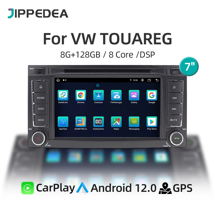 CarPlay Android 12.0 Car DVD Multimedia Player For Volkswagen Touareg T5 Multivan 2004-2011 GPS 4G WiFi Audio Stereo Head Unit