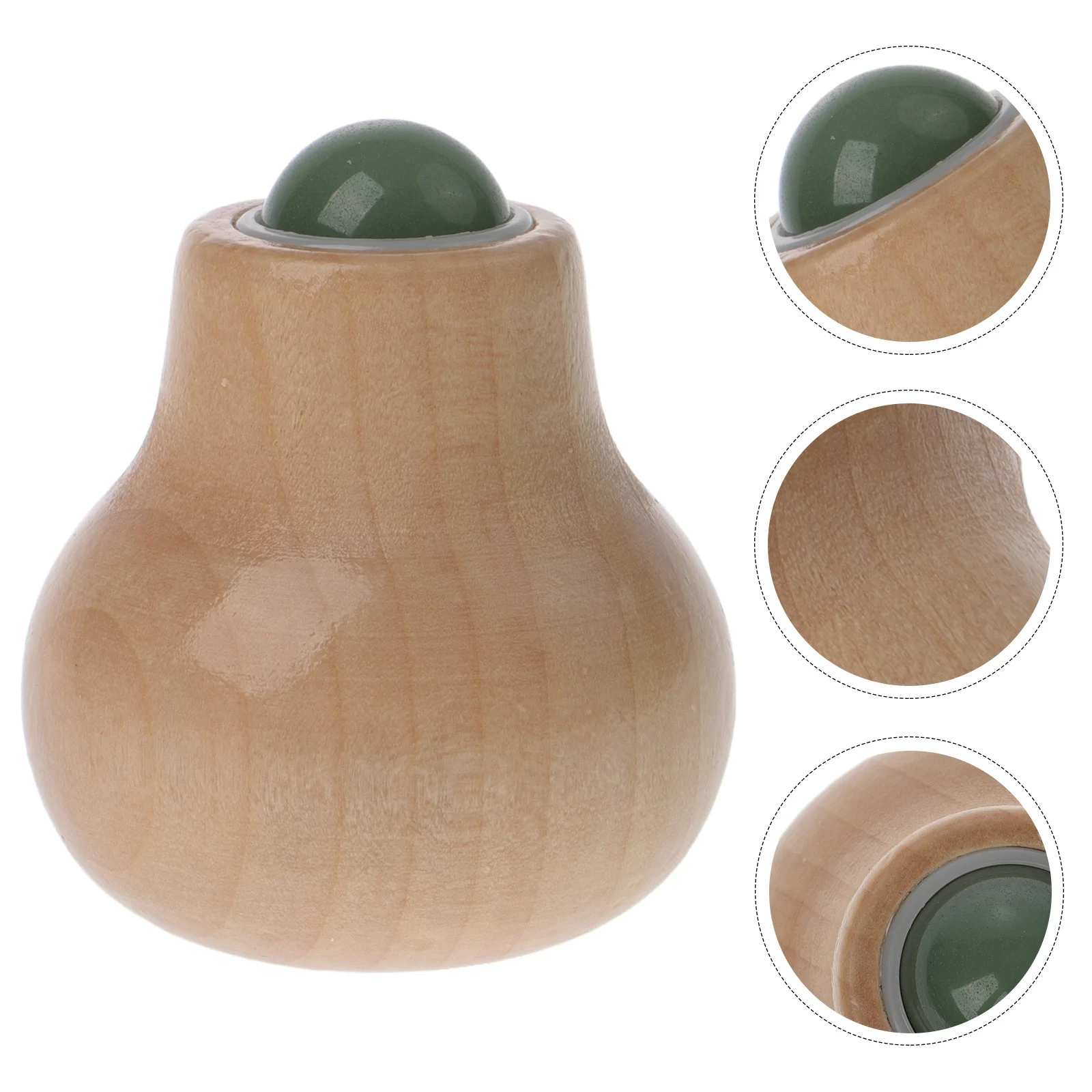 Rodillo Facial de acero inoxidable, herramienta de masaje Facial portátil de mano de madera, rodillo para ojos, reductor de hinchazón Facial, elementos esenciales de belleza