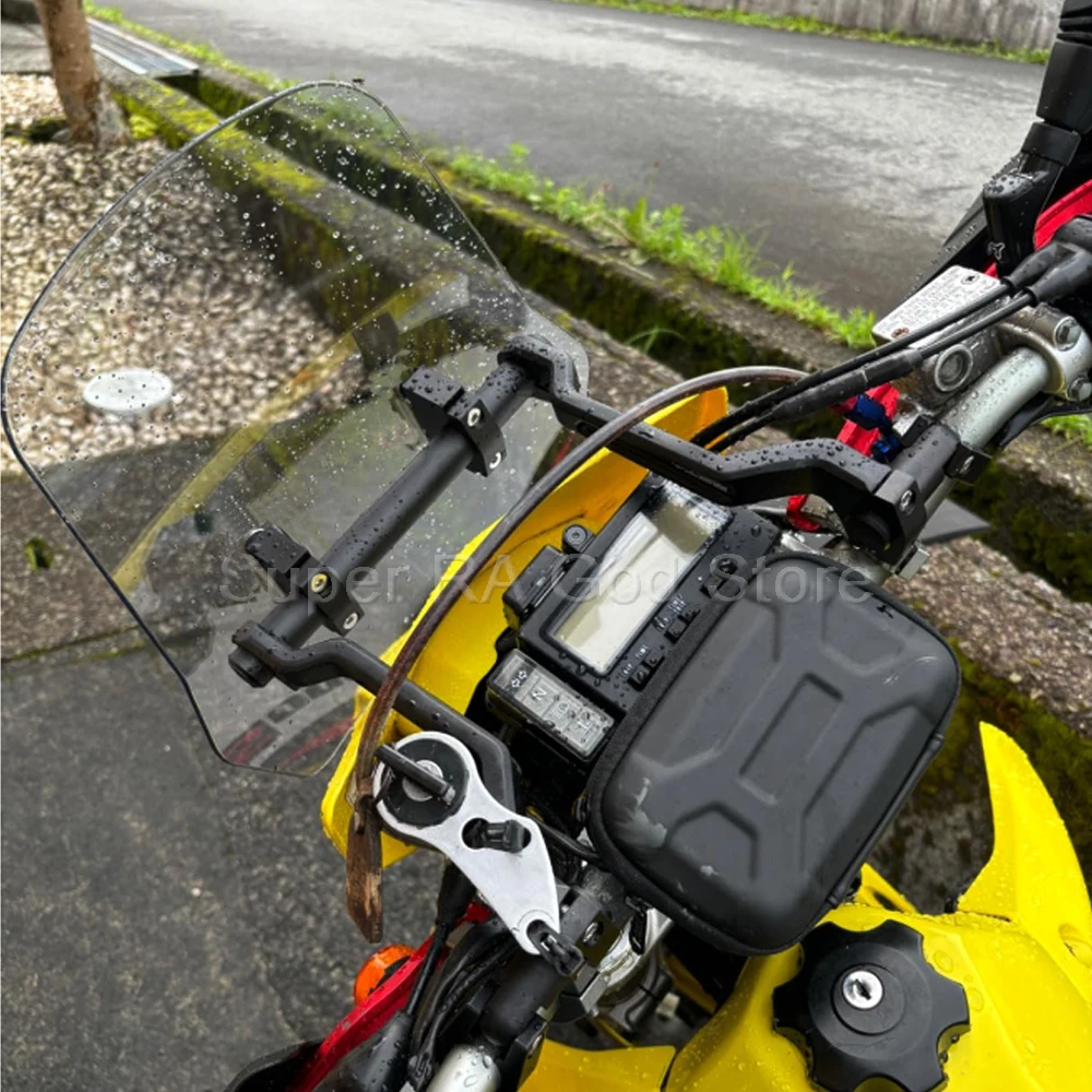 Motorcycle front windshield with 12mm navigation bracket tube For Kawasaki KLX 230 230 S Adventure