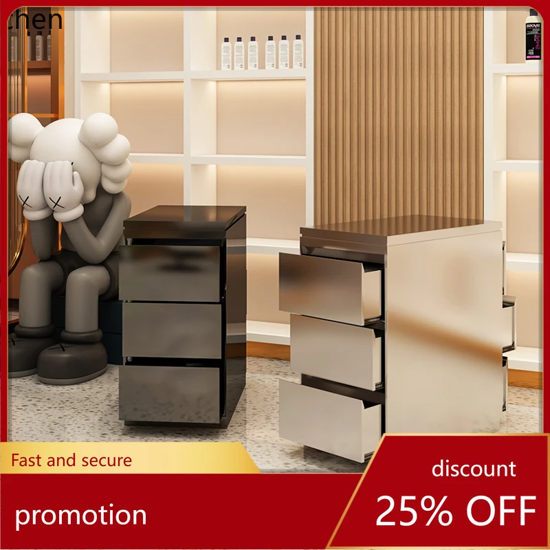 

HT Stainless Steel Tool Cabinet Simple Barber Shop Tool Cabinet Hair Shop Locker