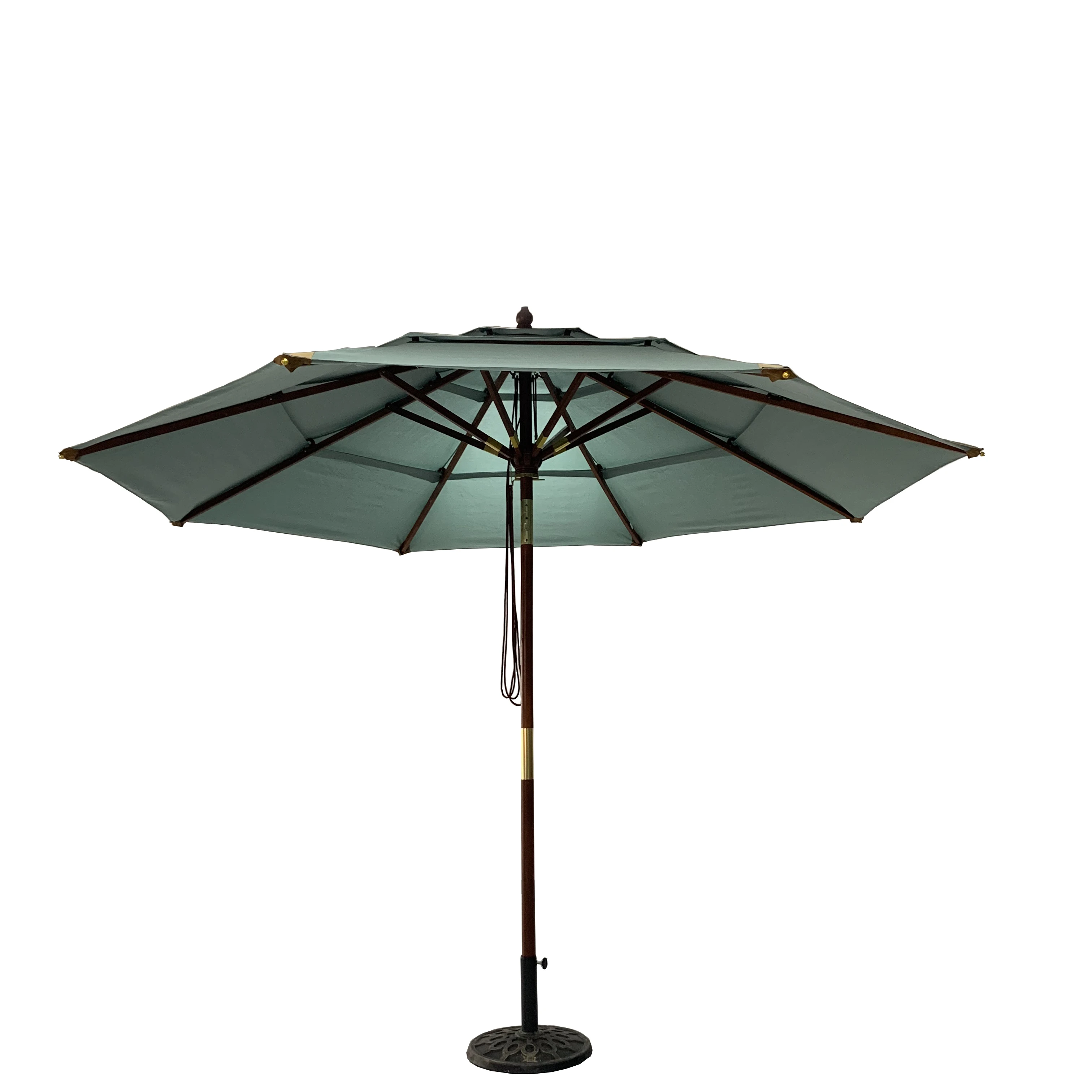 New Trendy Wood Parasol Park Hotel Patio Resort Outdoor Umbrella