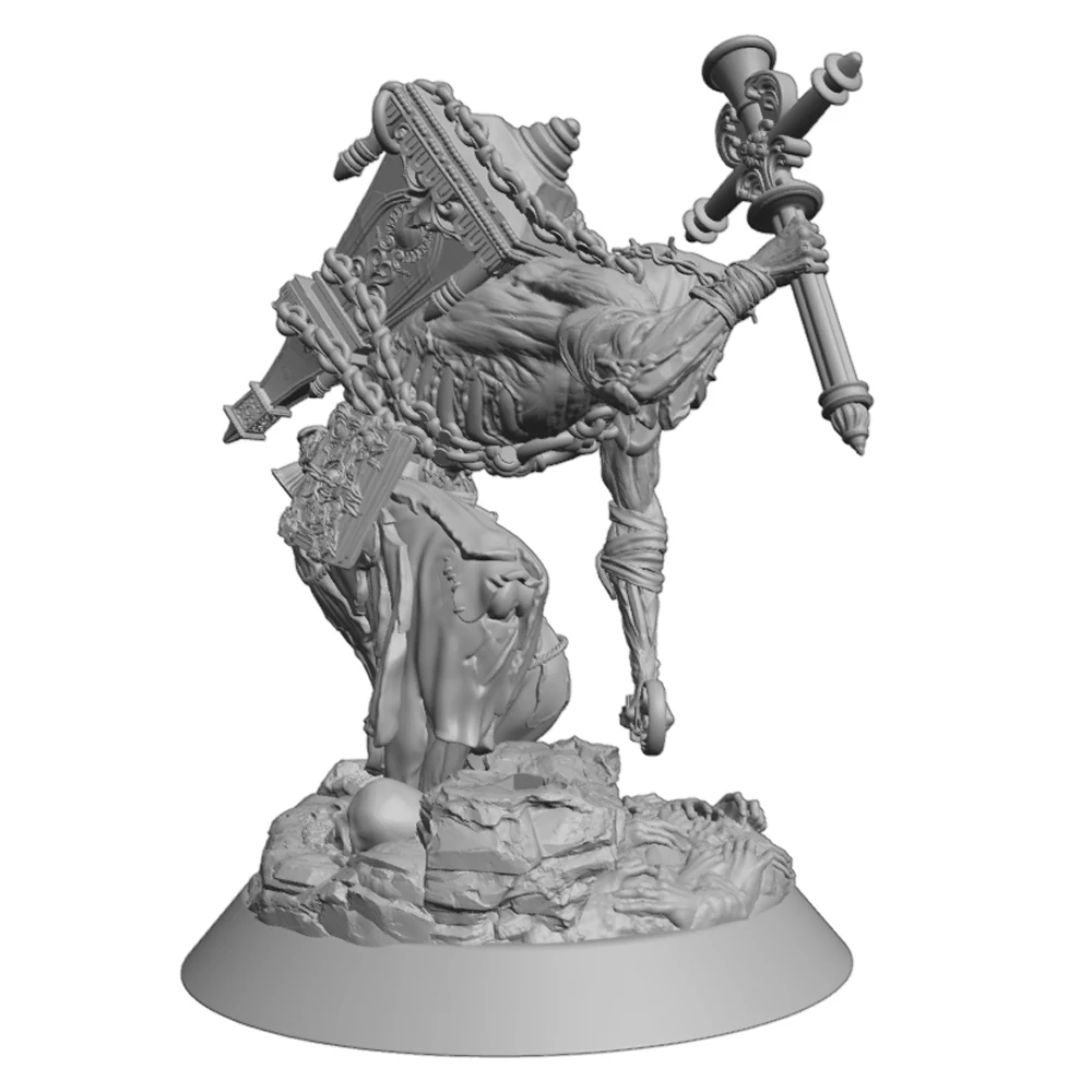 

1/35 3D-принт, модель из смолы, статуя, нежить священник, воин, неокрашенная фигурка из смолы, комплект в разобранном виде, миниатюрные фигурки Gk, настольная игрушка