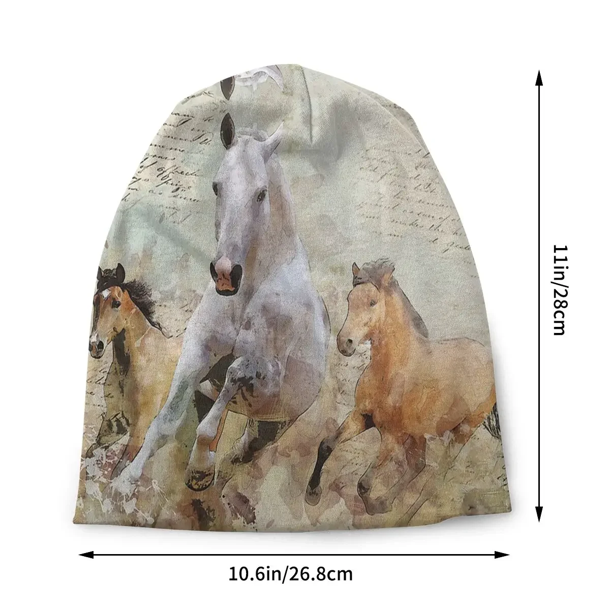 Horse Running Wild Galloping  Run Quickly Washed Thin Bonnet Outdoor Street Skullies Beanies Men Women Hats