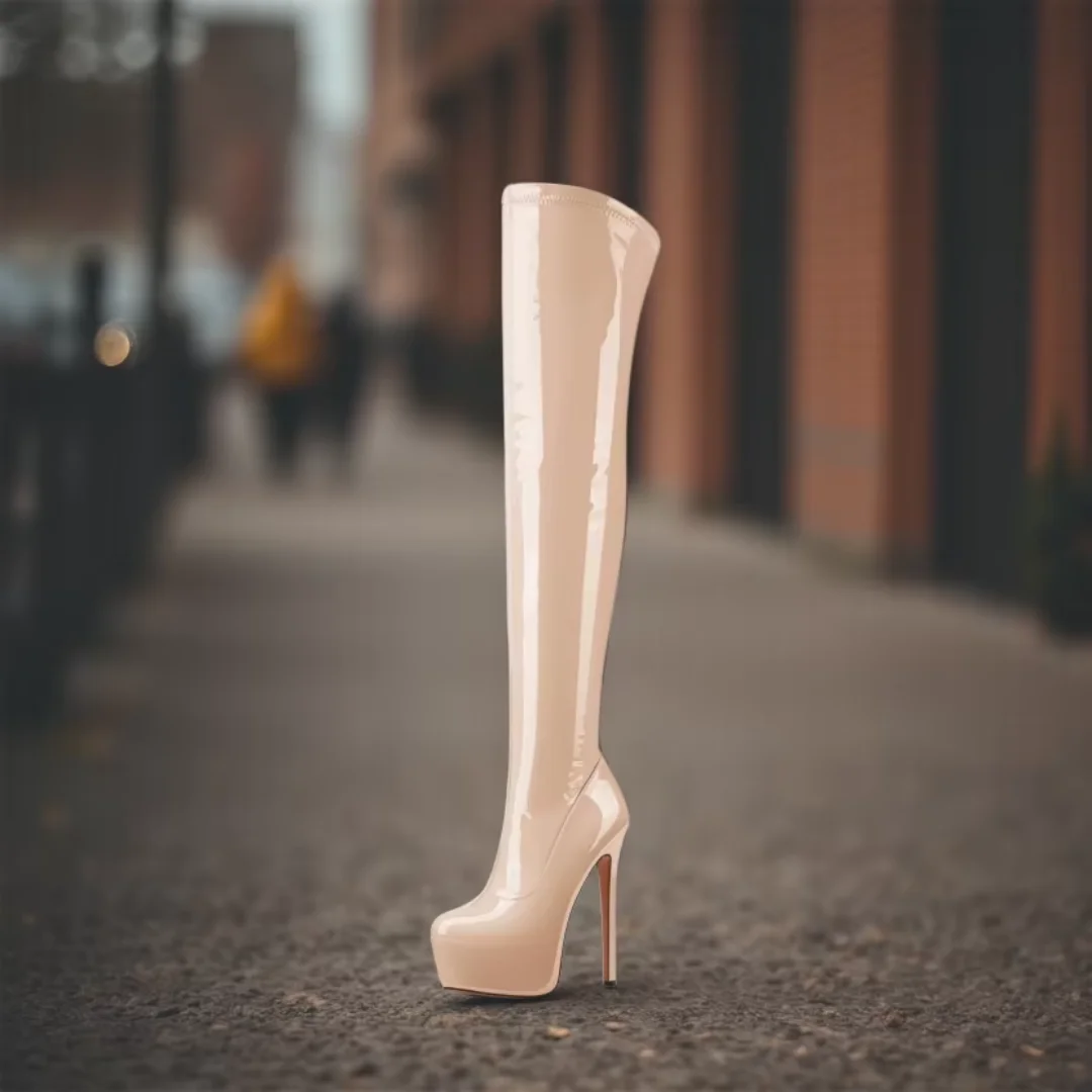 2025 New Women's Pole Dance Boots Thigh High Over Knee Stiletto Heel Boots with Side Zipper for Sexy Performance, Stage & Party