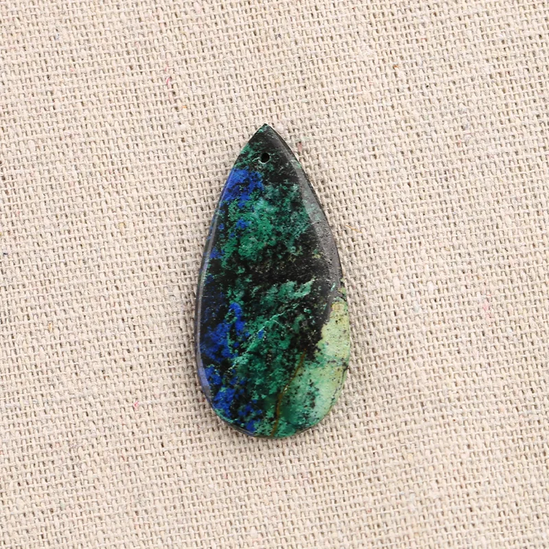 B&F Handmade Chrysocolla Pendants, Genuine Natural stones beads, Unique Stones for jewelry & DIY Earring Beads