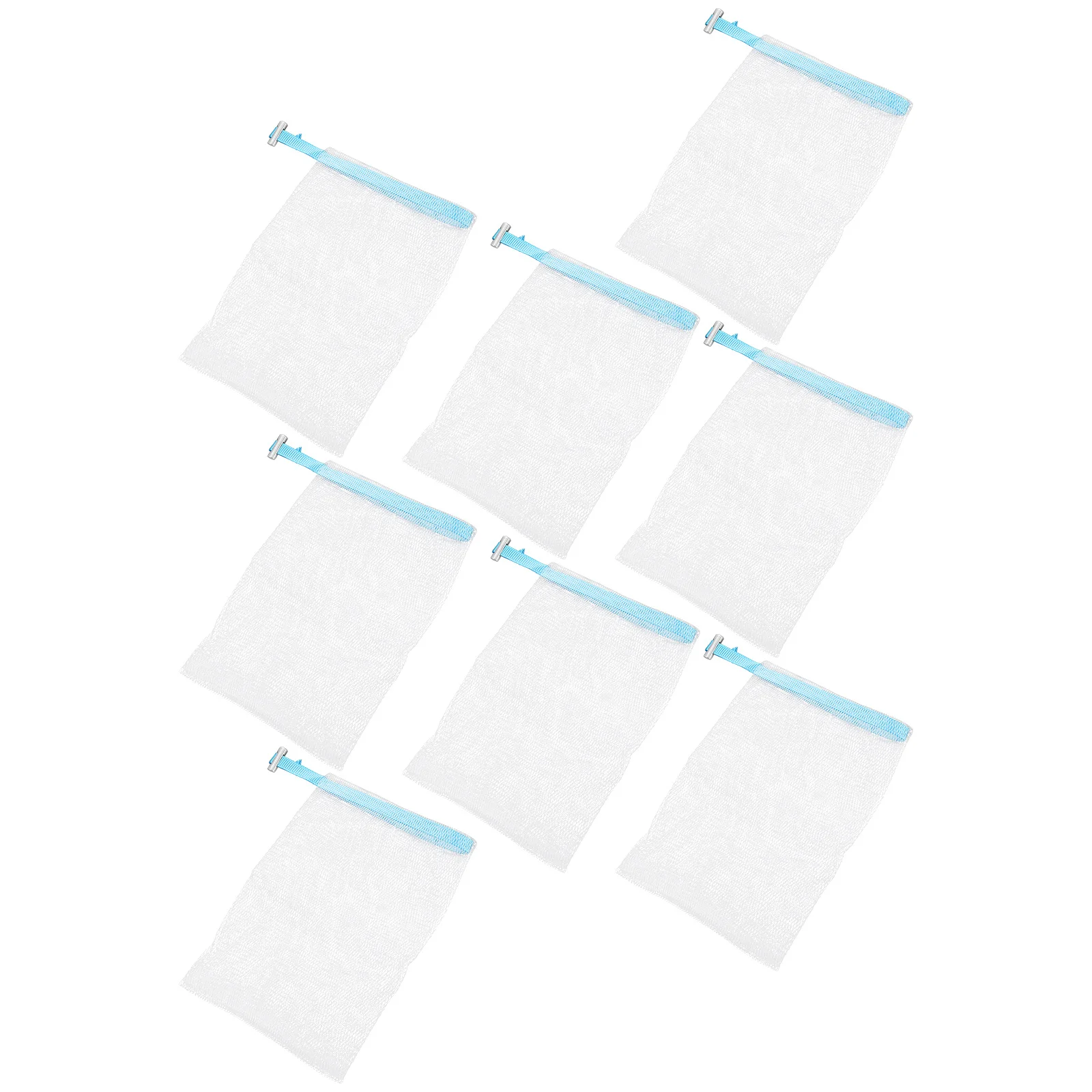 

8pcs Foaming Net For Face Exfoliating Mesh Soap Pouch Cleansing Pores Removing Oil Brightening Skin Portable Lightweight Travel