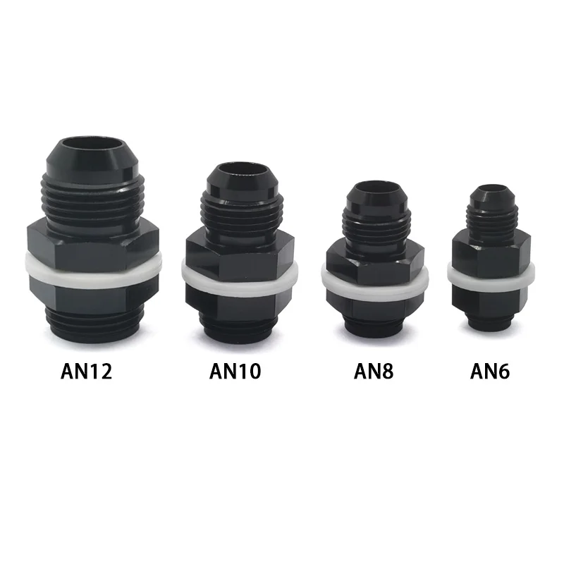 6AN / 8AN / 10AN / 12AN Black Aluminum Fitting High Pressure Fuel Connector Black Aluminum Adapter