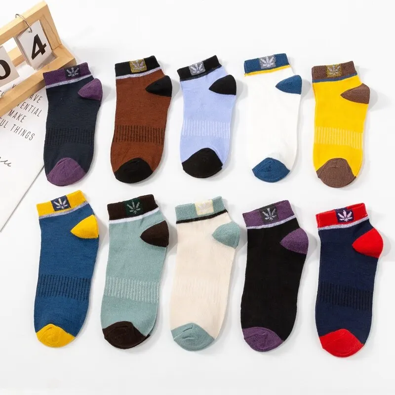 Chaussettes courtes pour hommes, chaussettes de rinçage pour hommes, cuir chevelu d'érable assressenti, haute qualité, 5 paires