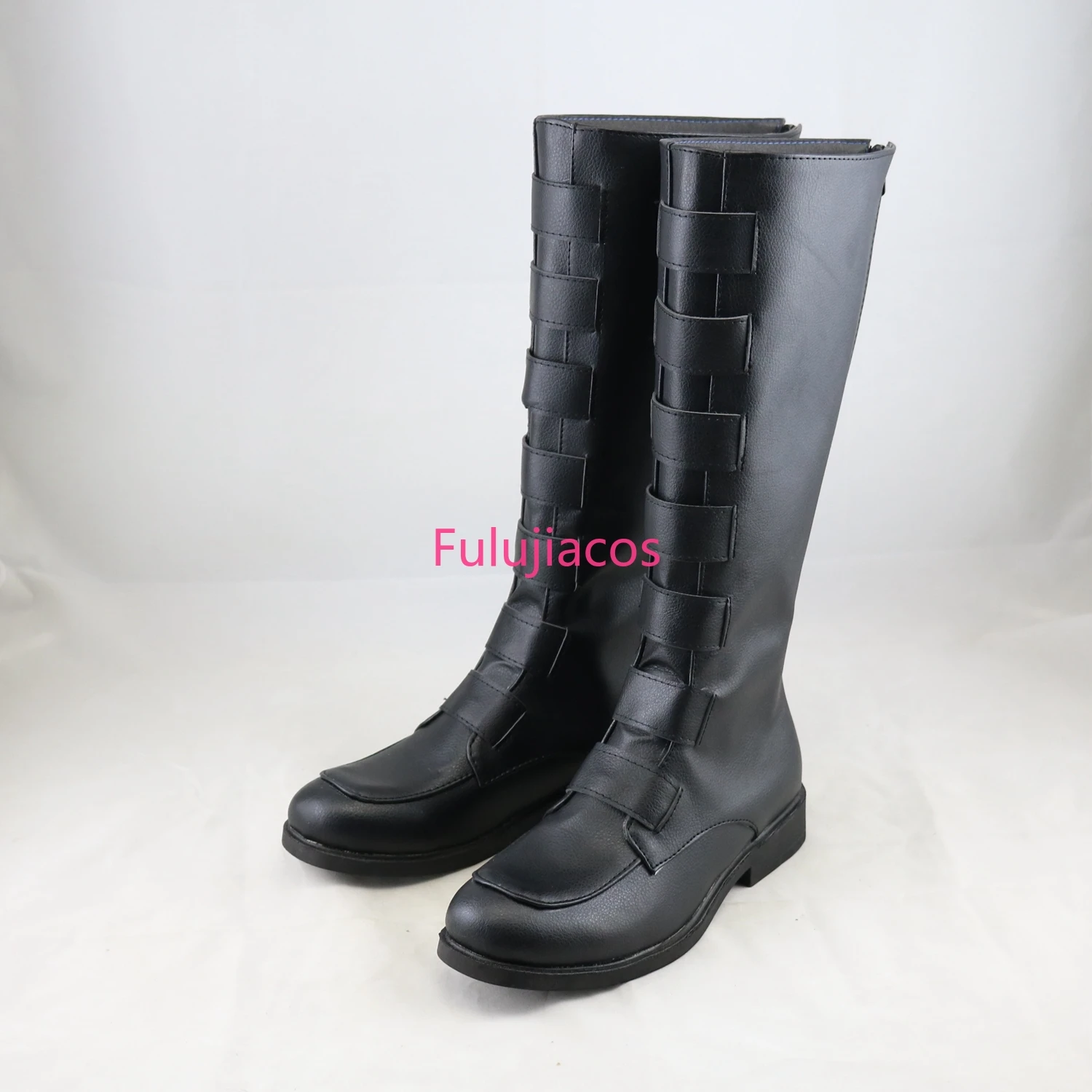 Fulujiacos Star Anakin Scarpe Cosplay Stivali Jedi per uomini adulti Stivali in pelle PU nera Festa di Halloween su misura per uomini adulti