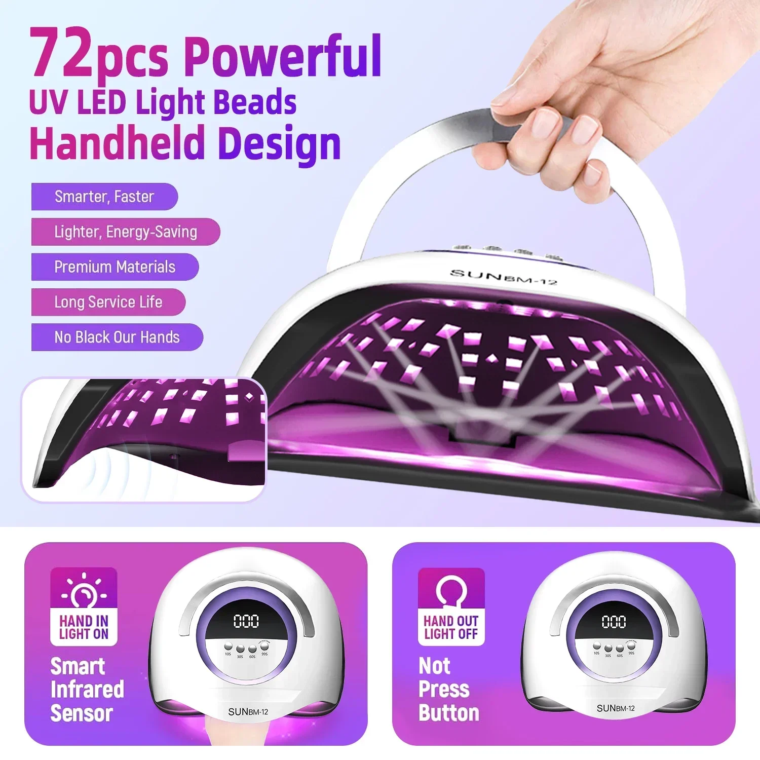 300 W Big Power UV LED Nagel Lampe 72 LEDS Nagel Trockner Licht Mit Auto Sensor Für Professionelle Nagel salon Ausrüstung Werkzeuge Heimgebrauch