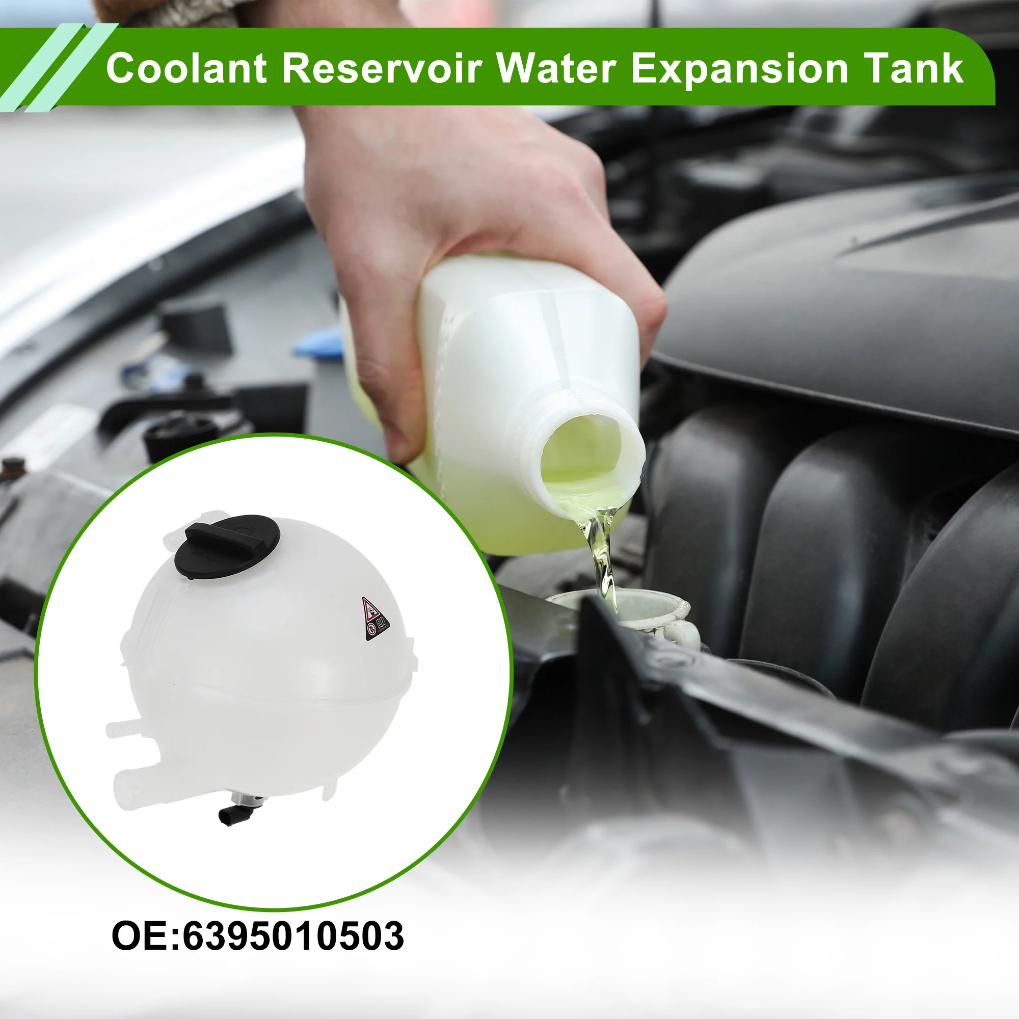 UXCELL No.6395010503 Coolant Reservoir Water Expansion Tank for Mercedes Benz Vito Heat Resist Coolant Radiator Bottle