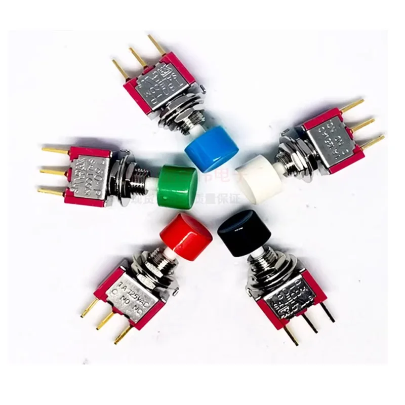 مفتاح زر دفع صغير سريع المفعول على الإيقاف ، أقدام مطلية بالذهب ، 3 دبابيس ، SH Series ، P8701 ، 1