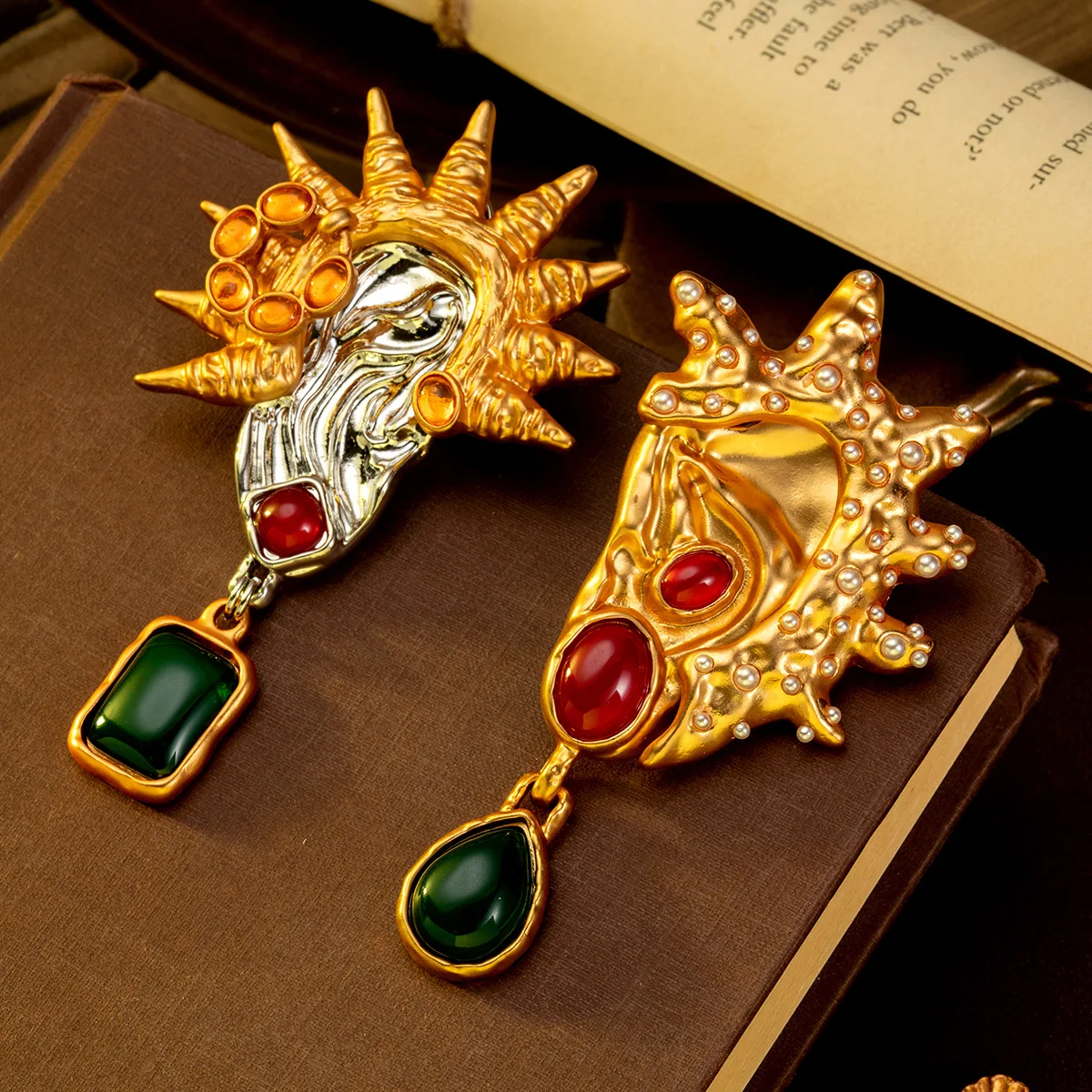 

Medieval Gorgeous Ear Earrings Fashion Exaggerated Heavy Industry Elegant Earrings Classy Earrings