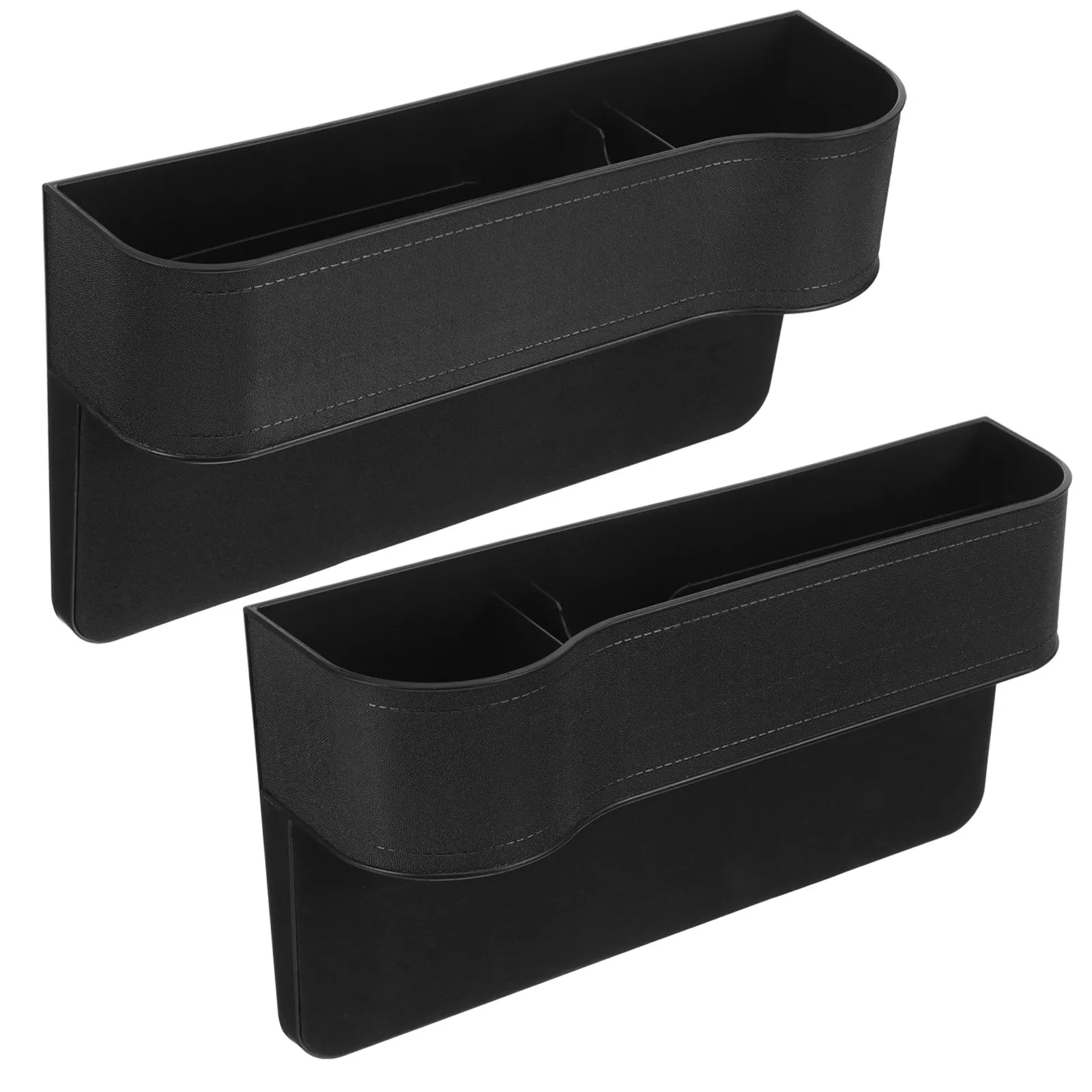 

2pcs Car Seat Gaps Organizer Storage Box Strong Plastic Material Easy Installation For Cards Keys Coins Auto Accessories