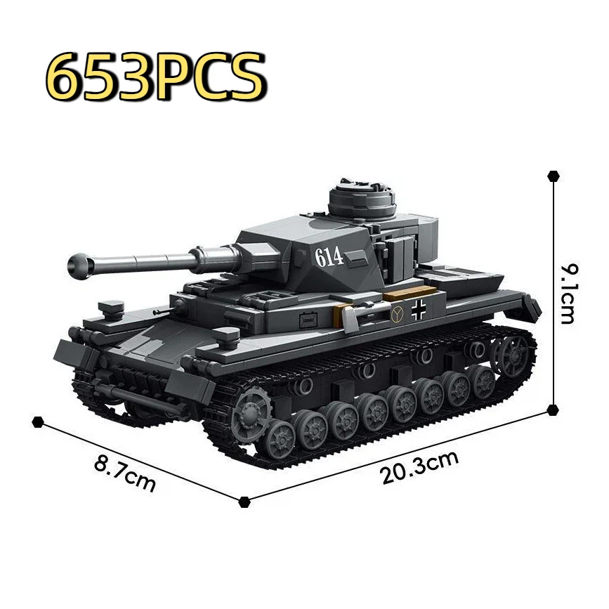 

TK2 building blocks 9001 German Type IV and Type III tank model assembly set for boys and girls as a toy gift.