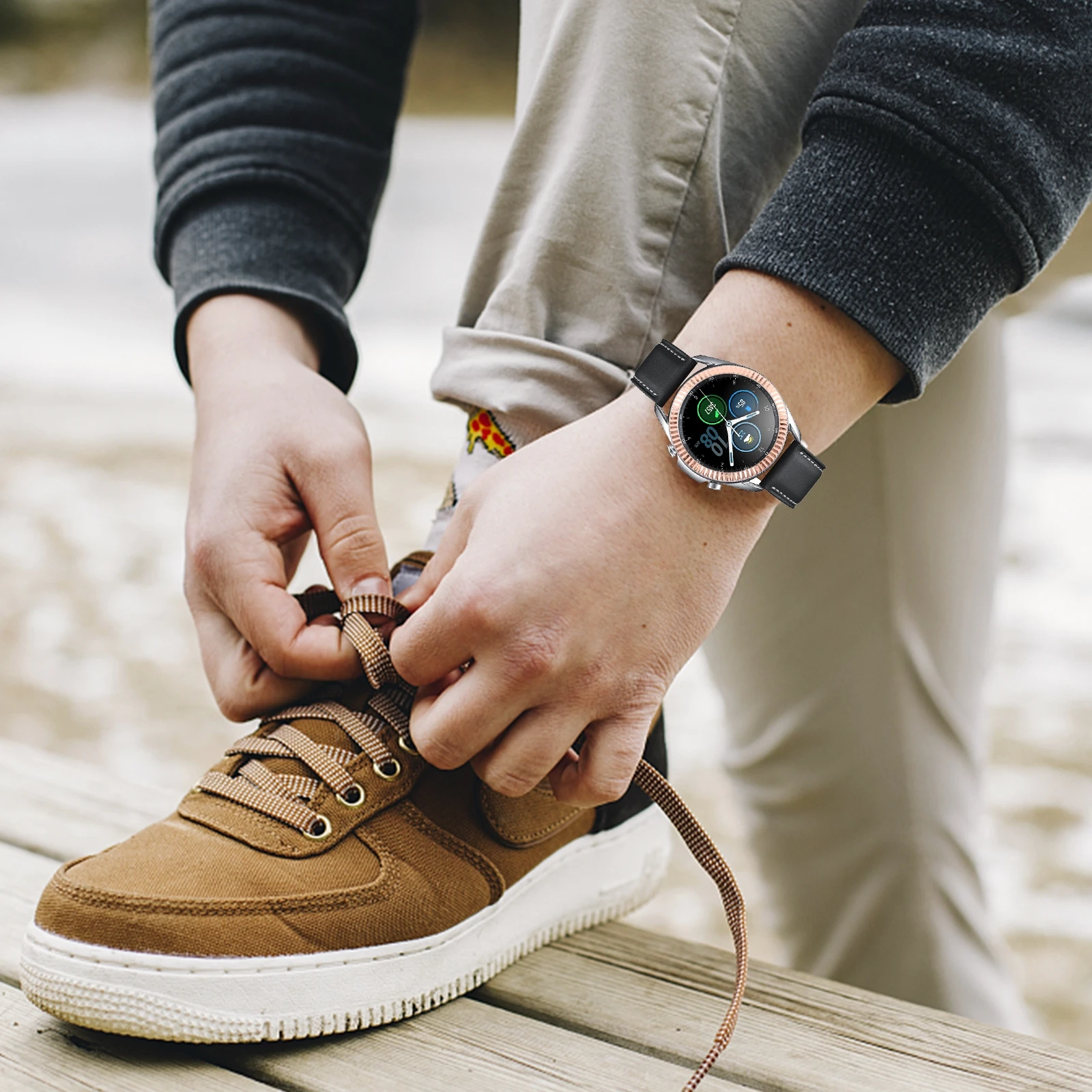 1pc Wave Pattern Bezel Alloy Ring For Smart Watch Chic Watch Accessory Fashion Cover Stylish Radian Design