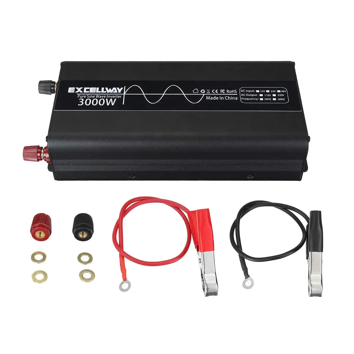 12V to 220V 3000W Converter Pure Sine Wave Power Inverter Car Solar DC to AC Power Converter